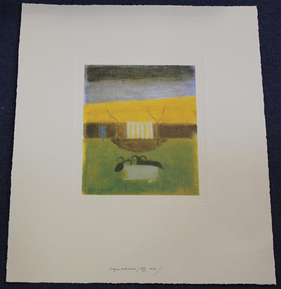 Craigie Aitchison (1926-2009) Sheep Tulilian, 18 x 15in., unframed